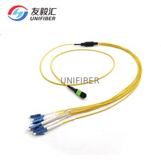 Single Mode MPO to LC Fiber Breakout Cable 8/12 Core Type B OEM Support